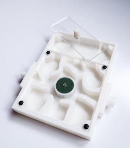 3D Printed Ant Farm 11x15x2cm with feeding and foraging area.